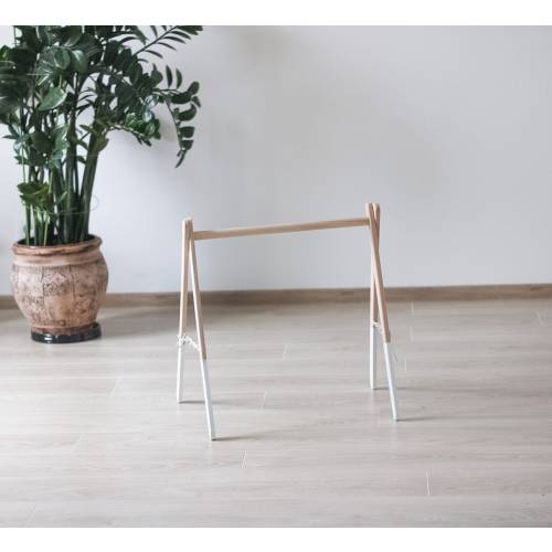 Baby play gym wooden stand,Baby nursery accessory, Minimal style play gym, Wooden Activity center, Montessori toys