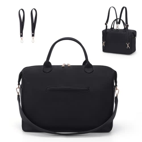 HiTotes Diaper Bag Tote Convertible Vegan Leather Diaper Tote Backpack | Diaper Mommy Bags Hospital Bag Work Totes