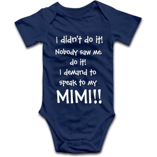 DOQOSESHY I Demand to Speak to My Mimi Unisex Baby Bodysuit Rompers Funny Newborn Clothes