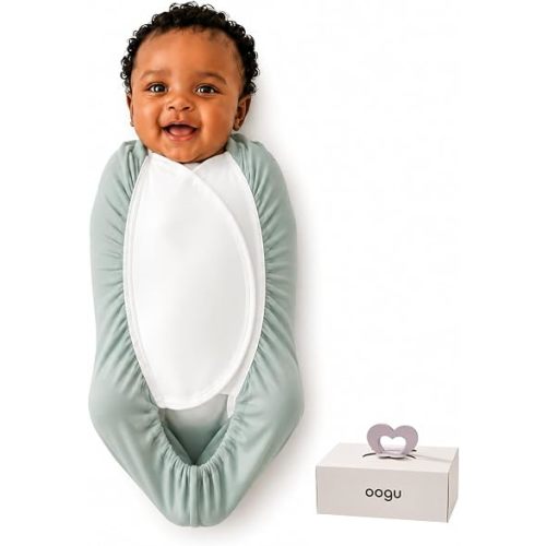 Baby Swaddle Sleep Sack for Newborns, Easy Transition Swaddle with Adaptive Comfort Band, Arms-in, Hands-Up & Arms-Out Support, Bamboo Fabric (Blue Sage, Stage 1 (6-13 lbs))