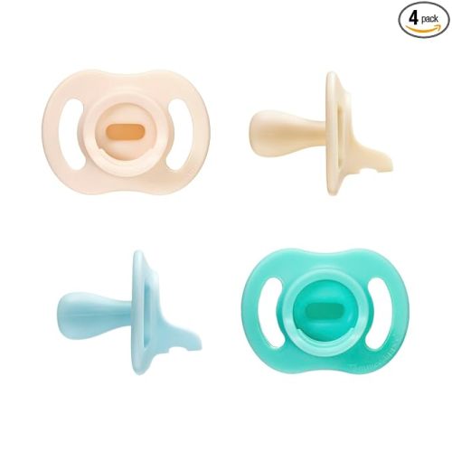 Tommee Tippee Ultra-Light StayPut Pacifier, One-Piece Silicone Design, 0-6m, 4 Pack