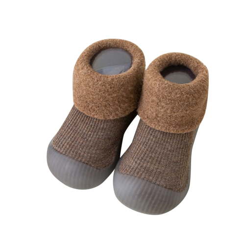 eileial Baby Sock Shoes Baby Walking Shoes Non-Slip Breathable Slippers with Soft Rubber Sole Baby Boys Girls Sneakers(Coffee,0-6 Months)