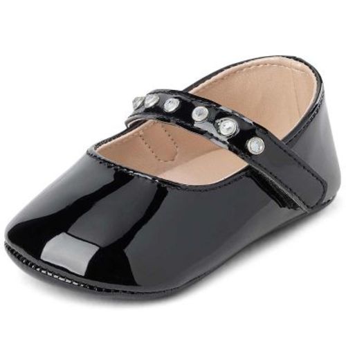 The Children's Place Baby Girls Studded Ballet Flats Black 6-12 M