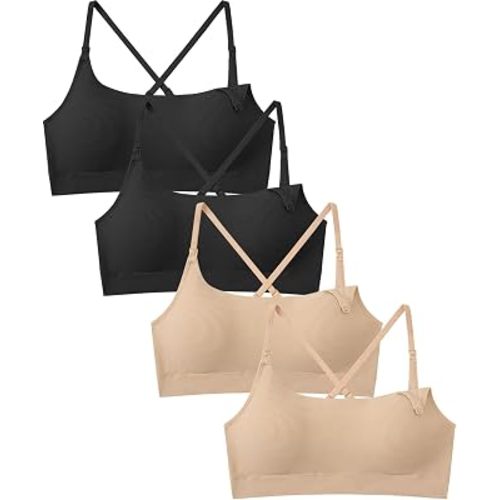 Nursing Bra Seamless Ribbed Wireless Maternity Bra 4Packs Ultra Soft Comfortable Pregnancy Postpartum