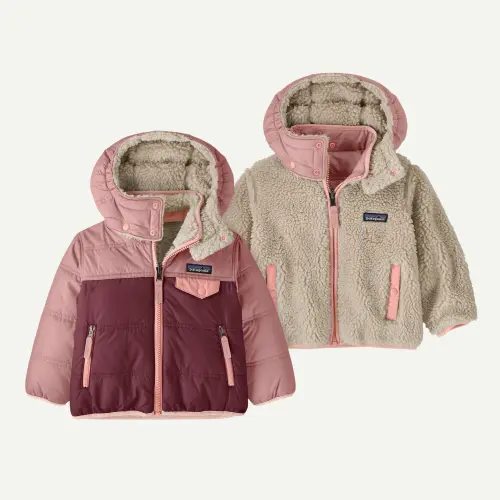 Patagonia Baby Reversible Tribbles Hoody - Color Berry Fig - 12-18 Months