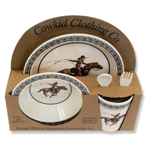 Cowgirl 5-Piece Dish Set BPA-Free – Cowkid Clothing Company
