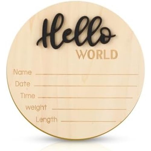 Baby Announcement Sign, Hello World Newborn Sign, Baby Name Sign