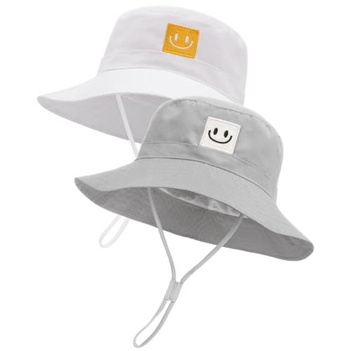 FURTALK Baby Sun Hat Smile Face Toddler Boys Girls Bucket Hat 0-5 Years Kids UPF 50+ Sun Protection Summer Hats