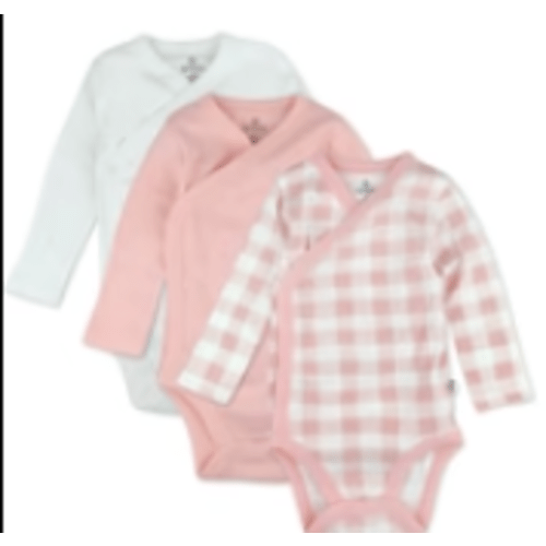 3-Pack Organic Cotton Long Sleeve Side-Snap Bodysuits | Honest Baby Clothing 0-3 Mo