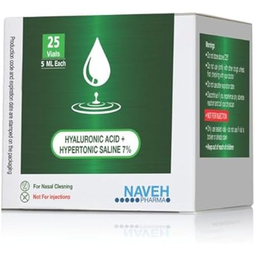 Nebuliz - Hypertonic Saline Solution 7% + Hyaluronic Acid Nebulizer Diluent for inhalators and Nasal Hygiene Clear Congestion from Airways&Lungs Reduce Mucus (25 Sterile Saline Bullets of 0.17 Fl Oz)