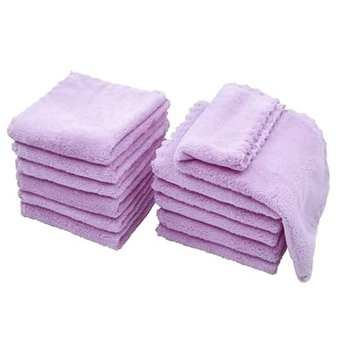 Kyapoo 20 Pack Baby Washcloths Microfiber Coral Fleece Extra Absorbent and Soft for Newborns, Infants and Toddlers
