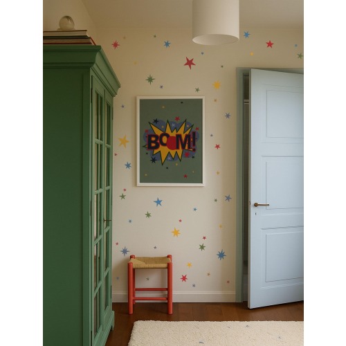 Etsy - Pow Star Fabric Wall Stickers (Set Of 49 Stars)