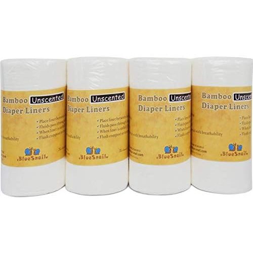 Rayon Unscent Diaper Liners- Fragance Free and Chlorine Free(4PK) 400 Count by BlueSnail（White）