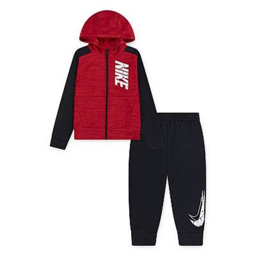 Boys 4-7 Nike Colorblock Therma-FIT Zip Up Hooded Jacket & Pants 2-Piece Set