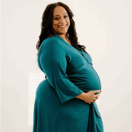 Lila Labor & Postpartum Gown in Deep Teal