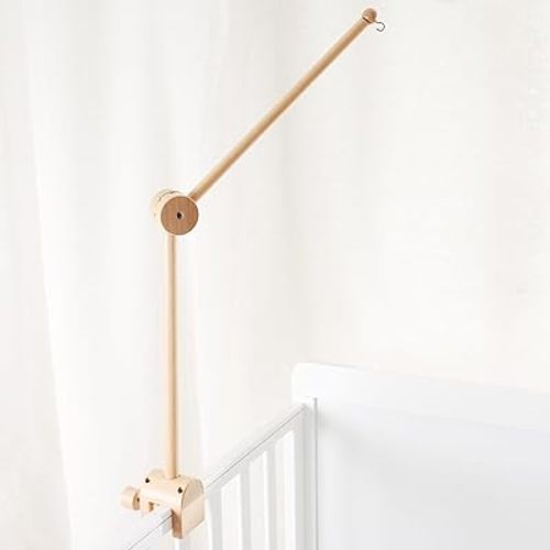 Crib Mobile Arm Wooden Mobile Arm for Crib 27 Inch Baby Crib Mobile Arm for Hanging Baby Toys 100% Natural Beech Wood Mobile Crib Arm with Strong Anti Slip Attachment Crib Mobile Arm for Nursery Décor