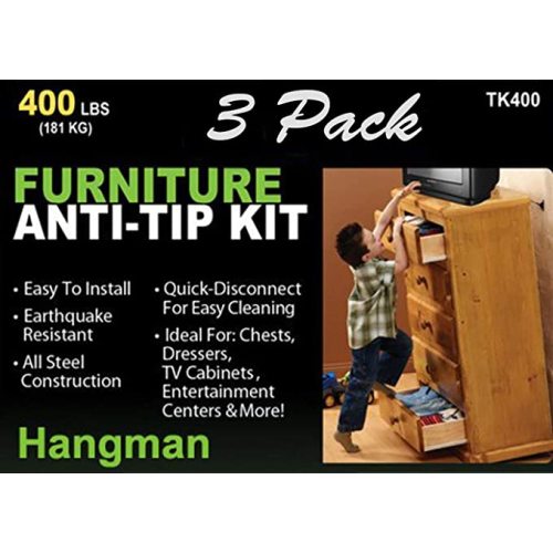 Hangman Anti-Tip Kit - 400 Pound Falling Furniture Prevention Device (TK-400), 1 Pack