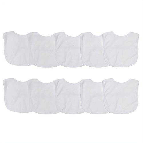 Neat Solutions Cotton Polyester Feeding Baby Bib, 10pk Unisex