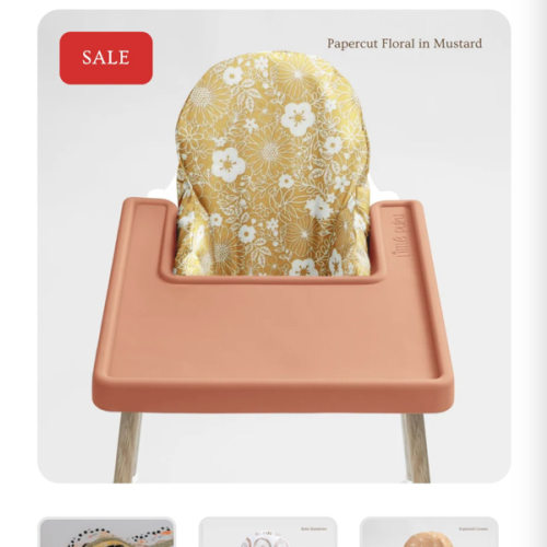 IKEA Antilop Highchair Cushion Cover - Cotton Canvas, Machine Washable