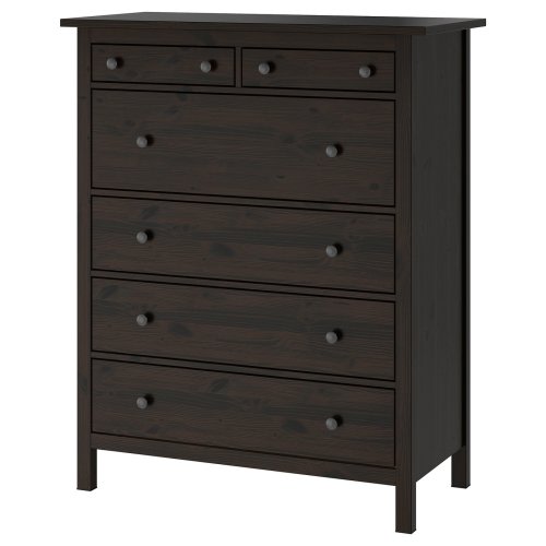 HEMNES 6-drawer dresser - black-brown 42 1/2x51 5/8 "