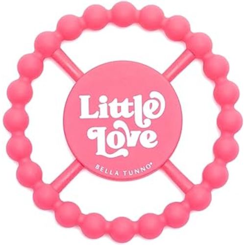 Bella Tunno Happy Teether - Soft & Easy Grip Teething Ring Perfect for Babies and Teething Toys to Help Soothe Gums, Non-Toxic, BPA Free Silicone Teether, Little Love