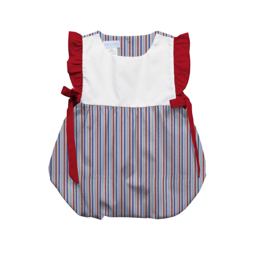 Vive la Fete Girls Blue, Red, White Stripe Bubble - Spoiled Sweet Bou - Spoiled Sweet Boutique