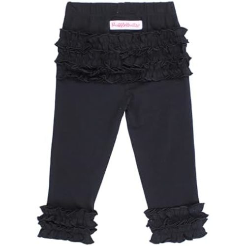 RuffleButts® Baby/Toddler Girls Soft Knit Ankle Length Ruffle Leggings
