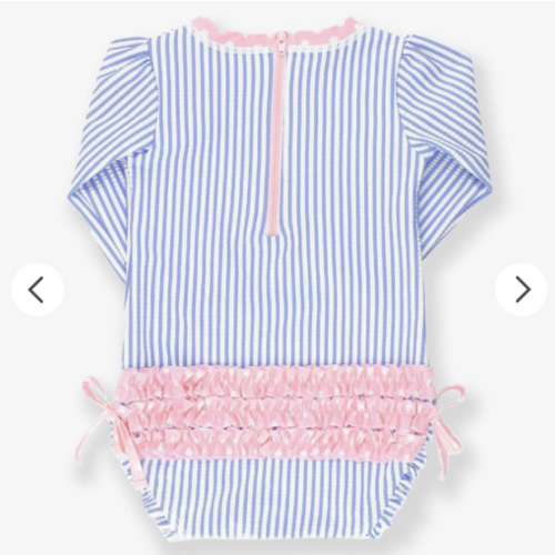 Seersucker Long Sleeve One Piece Rash Guard