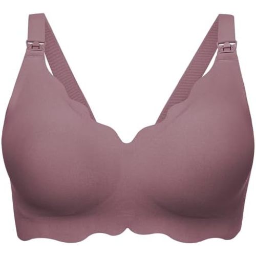Angelhood Nursing Bras for Breastfeeding Ultra Comfort Seamless Maternity Bra Wireless Pregnancy Bralette with Extra Extender