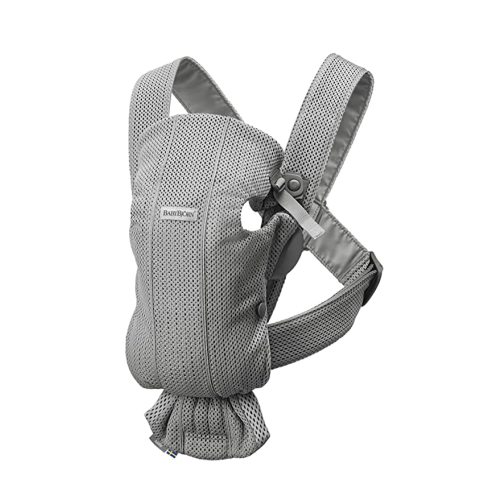 BabyBjörn Baby Carrier Mini, Gray, 3D Mesh | Newborn Carrier (7-25 lbs), Ergonomic, Easy-to-Use