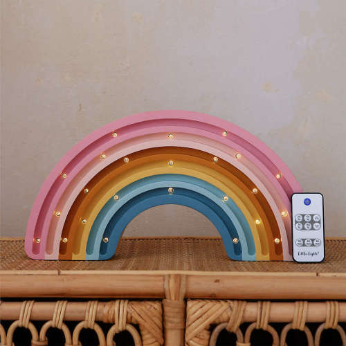 Little Lights Retro Rainbow Kids Wood Table Lamp