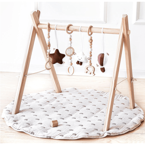 Wooden Baby Play Gym with Mat