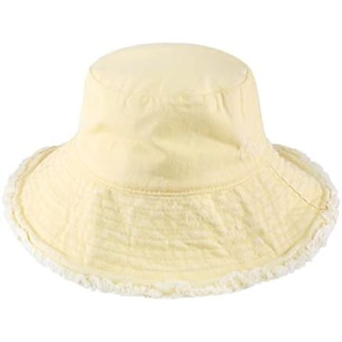 CHOK.LIDS Frayed Bucket Hats for Women Men Unisex Trendy Washed Cotton Floppy Wide Brim Boonie Outdoor Summer Beach Headwear