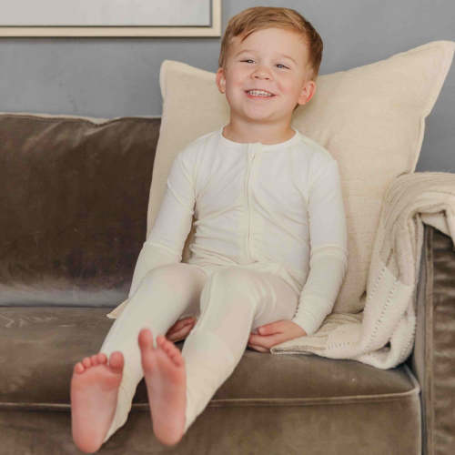 Convertible Zip-Up Footie Pajama - Cru
