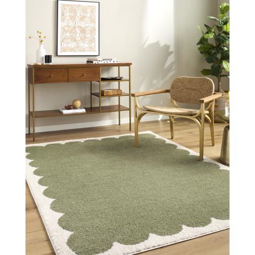 ELLE Decor x Livabliss Rivoli 886404 Olive/Cream Area Rug | Rugs Direct