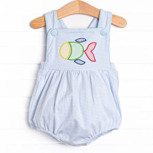 Fintastic Friend Applique Sunsuit, Blue – Stitchy Fish