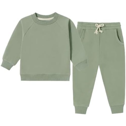 Baby Boys Sweatsuit Set Organic Cotton Toddler Boys Clothes Fall Outfits 2 Piece Top and Pants Clothing Sets