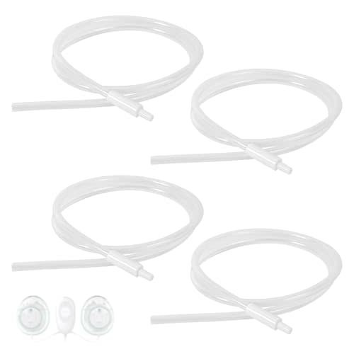 4pcs Replacement Tubing for Elvie Stride Pump | Silicone Breast Pump Tubing with Tube Connectors Replacement Parts for Elvie Stride, BPA-Free & Easy to Clean