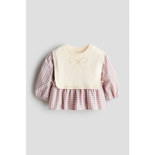 BIB-DETAIL COTTON BLOUSE