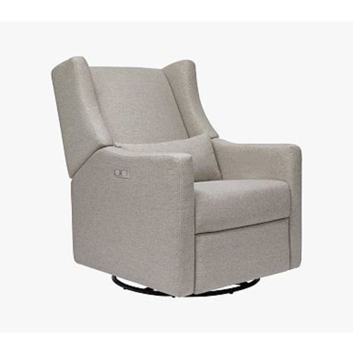 Babyletto Kiwi Swivel Glider & Recliner w/USB Port, Performance Gray Eco-Weave
