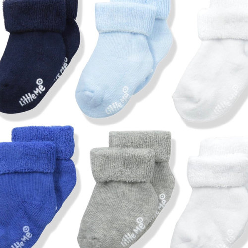 Little Me Baby Boys' Think Cotton Turn Cuff Socks