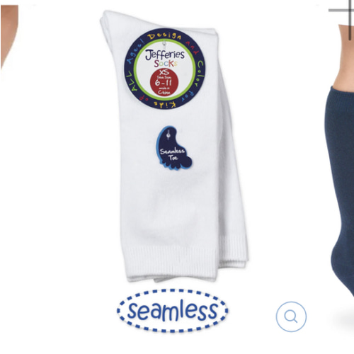 Seamless Big Hug Knee High 2 PK- White (1600)