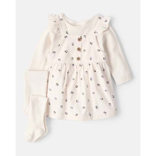 Baby Girl 3-Piece Floral Long-Sleeve Dress Set - White - Carter's | Carter's