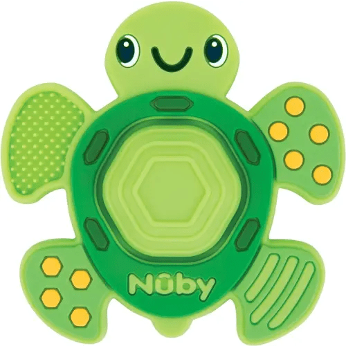 Nuby Teethe N' Pop Sensory Play Teether - Baby Teething Toy - 3+ Months - Turtle