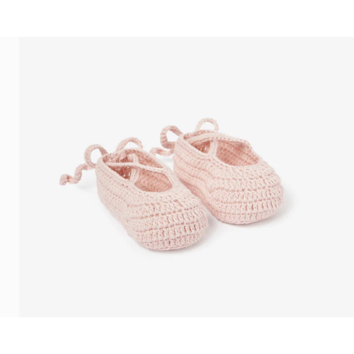 Pink Ballerina Hand Crocheted Baby Booties