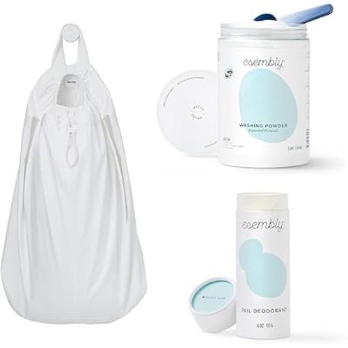 Esembly Bundle: Pail Deodorant, Cloth Diaper Laundry Detergent (3lbs Canister), and Pail Pouch (Sea Salt)