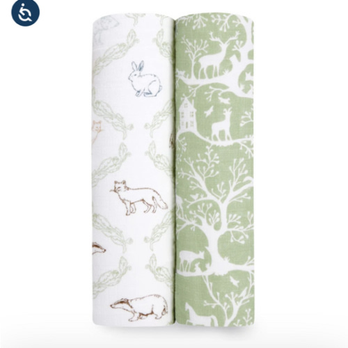 Harmony Essentials Cotton Muslin Swaddles 2pk | aden + anais