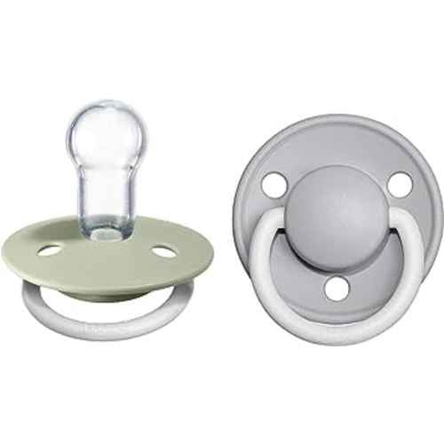BIBS Pacifiers - De Lux Collection | BPA-Free Baby Pacifier | Made in Denmark | Set of 2 Sage Night/Cloud Night Color Premium Soothers | Size One Size