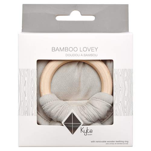 Lovey in Oat with Removable Wooden Teething Ring