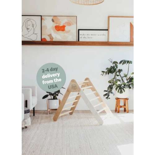 Montessori Climbing Pikler Triangle set with Optional Climbing Ramp, Montessori Waldorf Climber, Foldable Play Gym